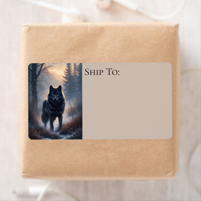 Black Wolf North Woodland Snowy Forest (Insitu)