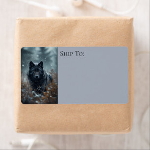 Black Wolf Northern Winter Woodland Snowy Forest