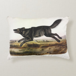Black Wolf, or Black American Wolf (Canis Lupus) Accent Pillow