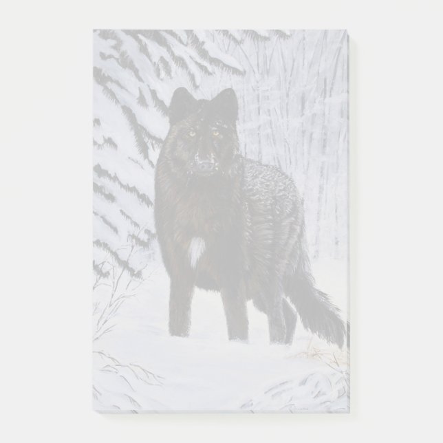 Black Wolf Post-it Notes (Front)
