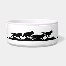 Black Wolf Silhouette Wild Running With the Pack