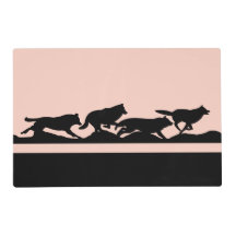 Black Wolf Silhouette Wild Running With the Pack