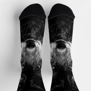 Black wolf socks crew socks