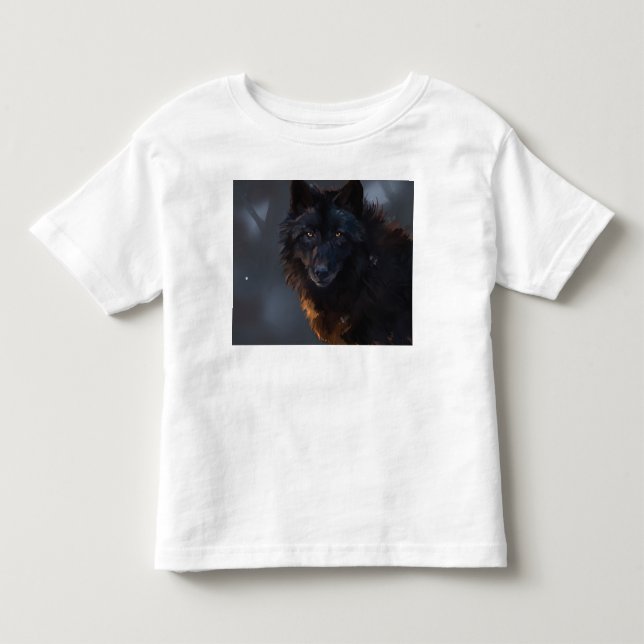 Black Wolf Toddler T-shirt (Front)