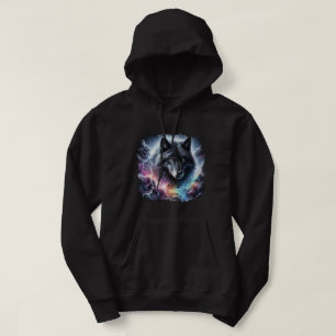 Black Wolf with Lightning Hoodie