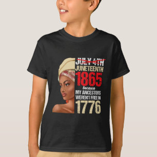 Black Woman 1865 Girl Independence Day American T-Shirt