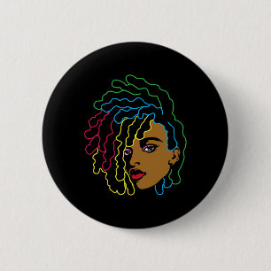 Black Woman African Afro Hair Cool Black History M 2 Inch Round Button