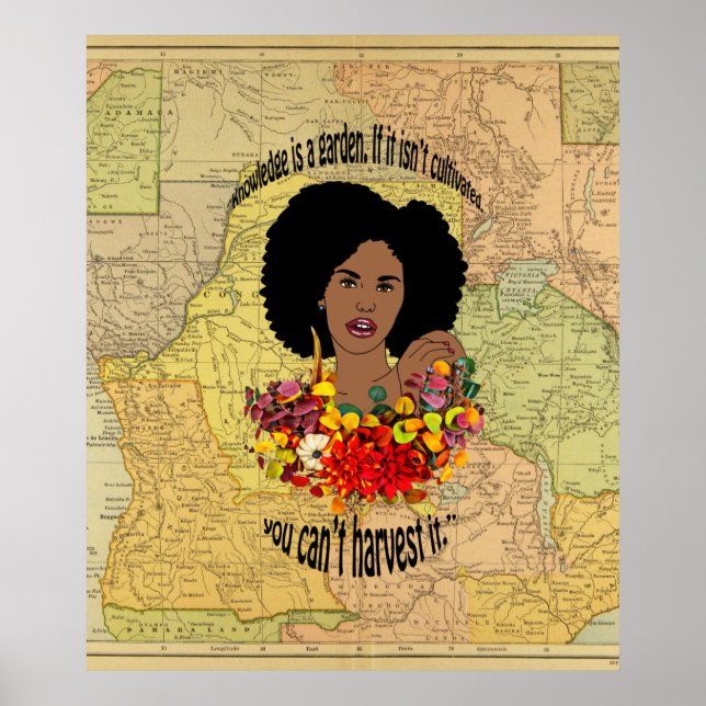 Black Woman African Proverbs Quotes Wisdom art  Poster (Front)