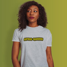 Black Woman - Afro Queen, Grey T-Shirt