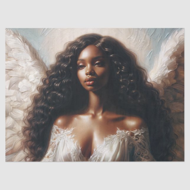 Black Woman Angel Angelcore Tissue Paper (Front)