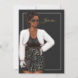 Black Woman Birthday Party Invitation