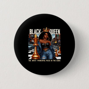 Black Woman Black Culture Black Queen Chess Empowe 2 Inch Round Button