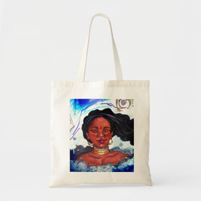 Black Woman Budget Tote Bag (Front)