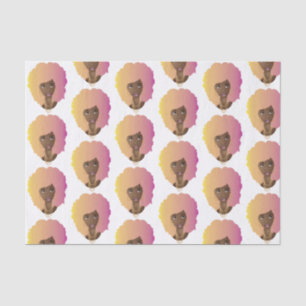 Black Woman, Colourful Orange & Pink Afro Tissue Paper