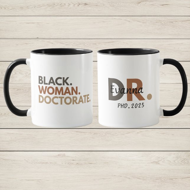 Black woman doctorate gift, Custom doctor gift Mug (Creator Uploaded)