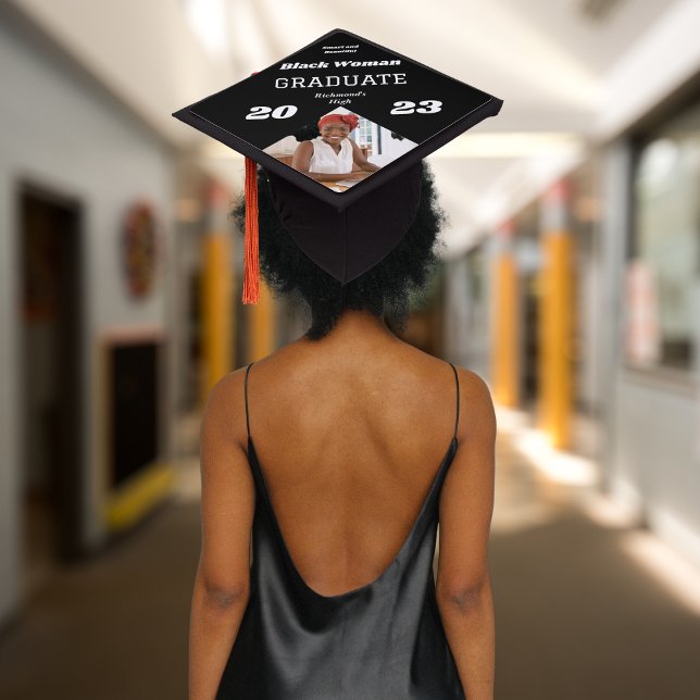 Black Woman Educated Smart And Beautiful  Graduation Cap Topper (Creator Uploaded)