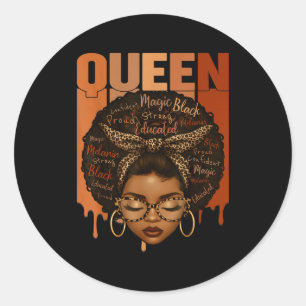 Black Woman Educated Strong Black History Month Gi Classic Round Sticker