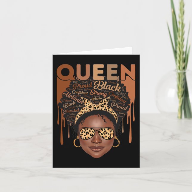Black Woman Educated Strong Melanin Queen African  Card (Front)