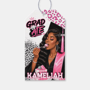 Black Woman Grad U Ate Pink Cake Graduation Gift Tags
