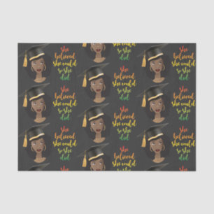 Black Woman Graduation Cap, She Believed She Could Tissue Paper