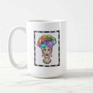 Black Woman in a Colourful Turban Coffee Mug