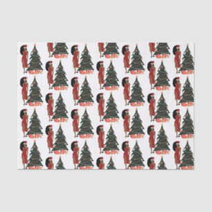 Black Woman Leo Zodiac Christmas Ornament Tissue Paper