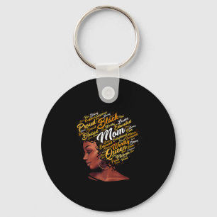 Black woman mom african american happy mother's da keychain