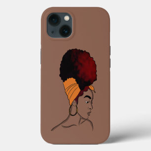 Black Woman, Natural Beauty, Wrapped Hair iPhone 13 Case