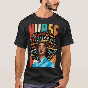 Black Woman Nurse Afro Black History Month Raglan T-Shirt
