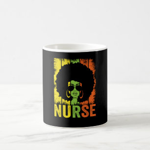 Black Woman Nurse Afro Melanin Vintage Black Histo Coffee Mug