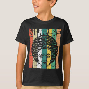 Black Woman Nurse Afro Retro Cool Black History Mo T-Shirt