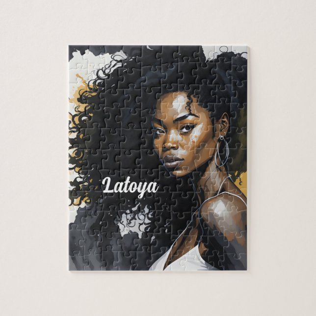 Black woman Personalized Jigsaw Puzzle (Vertical)