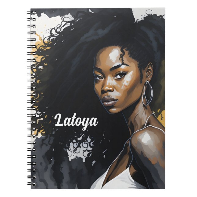 Black woman Personalized Notebook (Front)