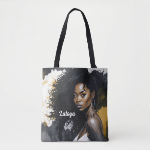 Black woman Personalized Tote Bag