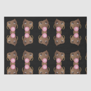 Black Woman, Popping Pink Bubblegum Tissue Paper