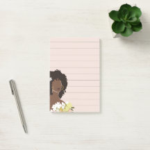Black Woman Portrait Lined Sticky