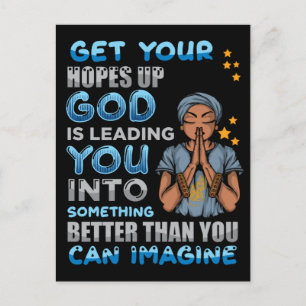 Black woman prayer warrior praying to God Postcard