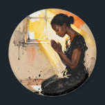 Black Woman Praying | Impasto Abstract Art Magnet<br><div class="desc">Faith and hope magnet. A beautiful scene of an African-American woman praying as the sun beams in on her through the windows inspiring hope.</div>