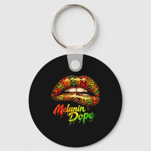Black woman pride strong tribal lips melanin queen keychain