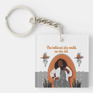 Black Woman, She Believed She Could, So She Did Keychain