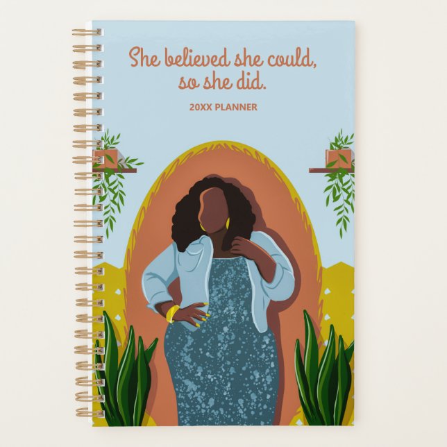 Black Woman, She Believed She Could, So She Did Planner (Front)
