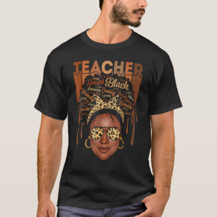 Black Woman Teacher Afro Retro Matching Black Hist T-Shirt