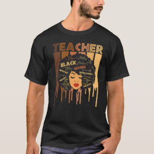 Black Woman Teacher Afro Smart African American Lo T-Shirt
