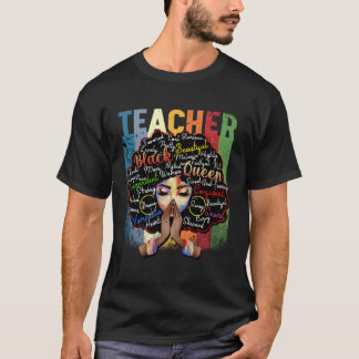 Black Woman Teacher Afro Smart African American Lo T-Shirt