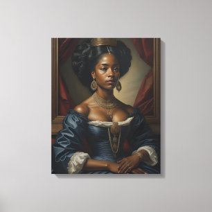 Black Woman, Vintage Royalty Canvas Print