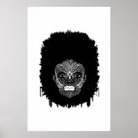 Black Woman with African Tribal Face Markings