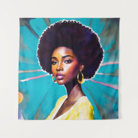 Black Woman With Afro Hair Melanin Queen Art