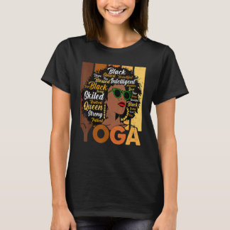 Black Woman Yoga Afro Melanin Cool Black History M T-Shirt