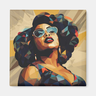 Black Womanhood: Cubist Artistry Magnet