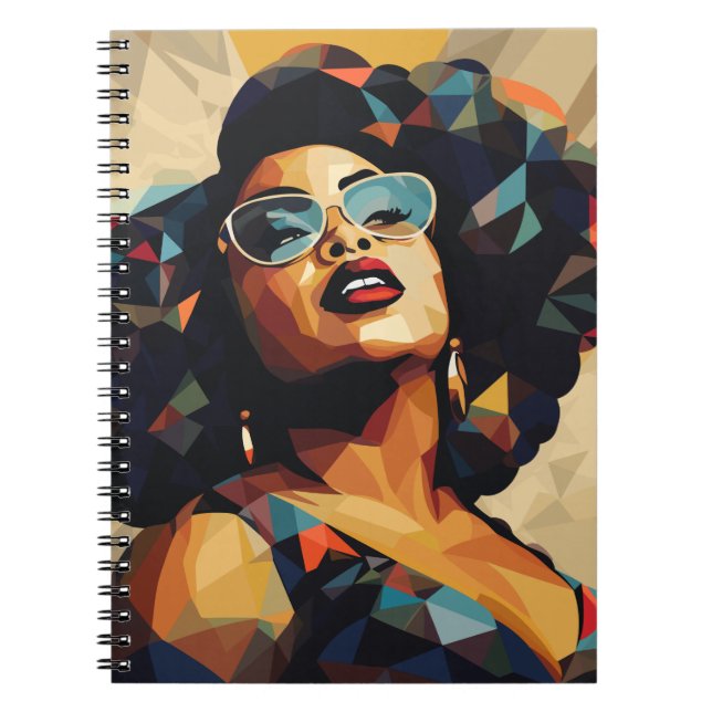 Black Womanhood: Cubist Artistry Magnet Notebook (Front)